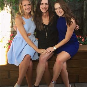 Blue waffle design dress